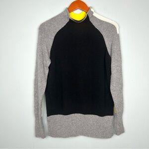 Elliott Lauren 100% cashmere colorblock mockneck sweater size XS stretch